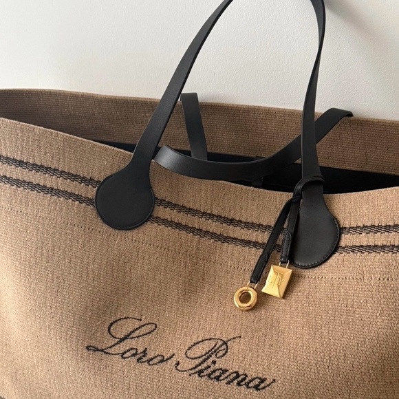 Loro Piana Beige and Black Tote - Picture 3 of 11